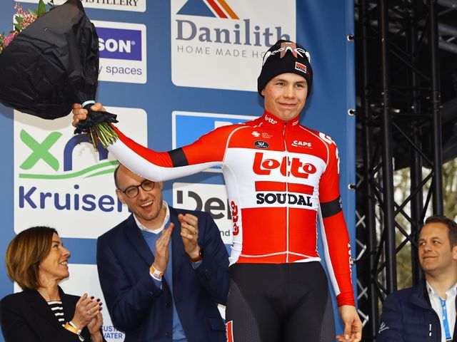 Arnaud De Lie celebrates 20th birthday with third spot in Nokere Koerse