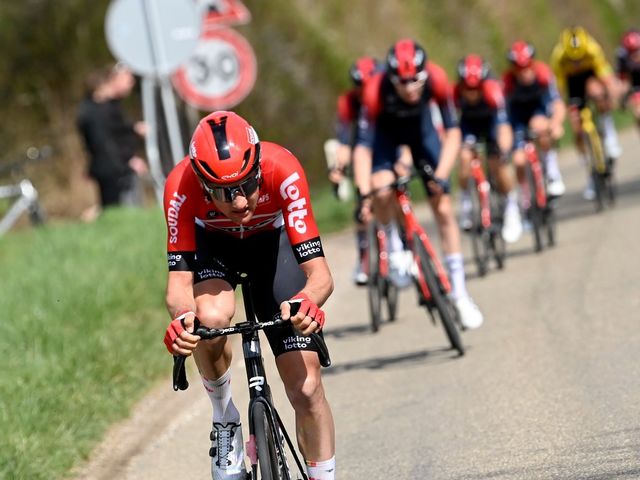 Former winners Philippe Gilbert and Tim Wellens at the start of Brabantse Pijl